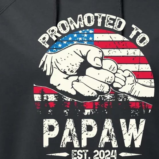 Promoted To Papaw 2024 Soon To Be Dad 2024 New Dad Performance Fleece Hoodie