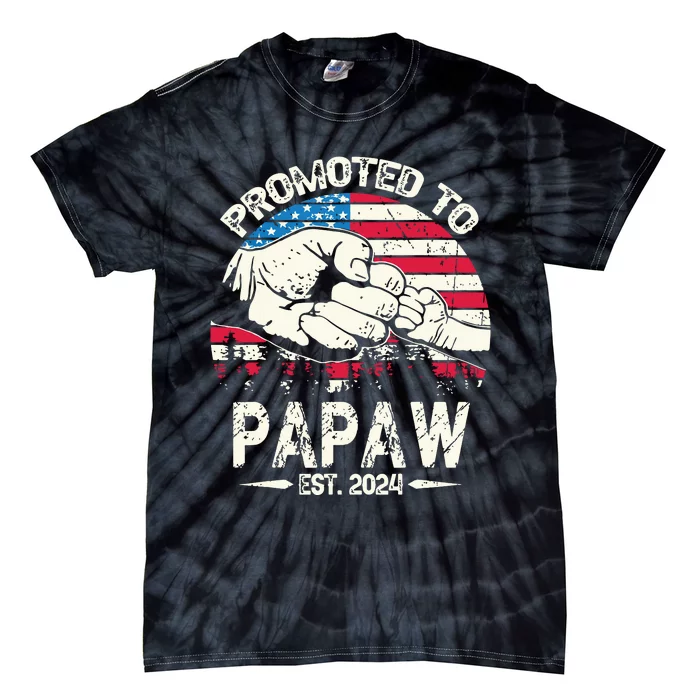 Promoted To Papaw 2024 Soon To Be Dad 2024 New Dad Tie-Dye T-Shirt