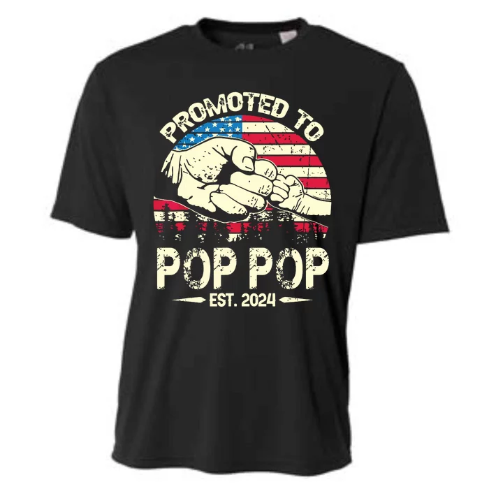 Promoted To Pop Pop 2024 Soon To Be Pop Pop 2024 New Dad Cooling Performance Crew T-Shirt