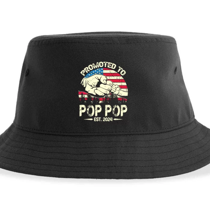 Promoted To Pop Pop 2024 Soon To Be Pop Pop 2024 New Dad Sustainable Bucket Hat