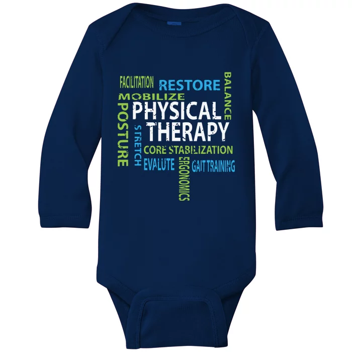 Physical Therapist PT Gift Motivational Physical Therapy Baby Long Sleeve Bodysuit