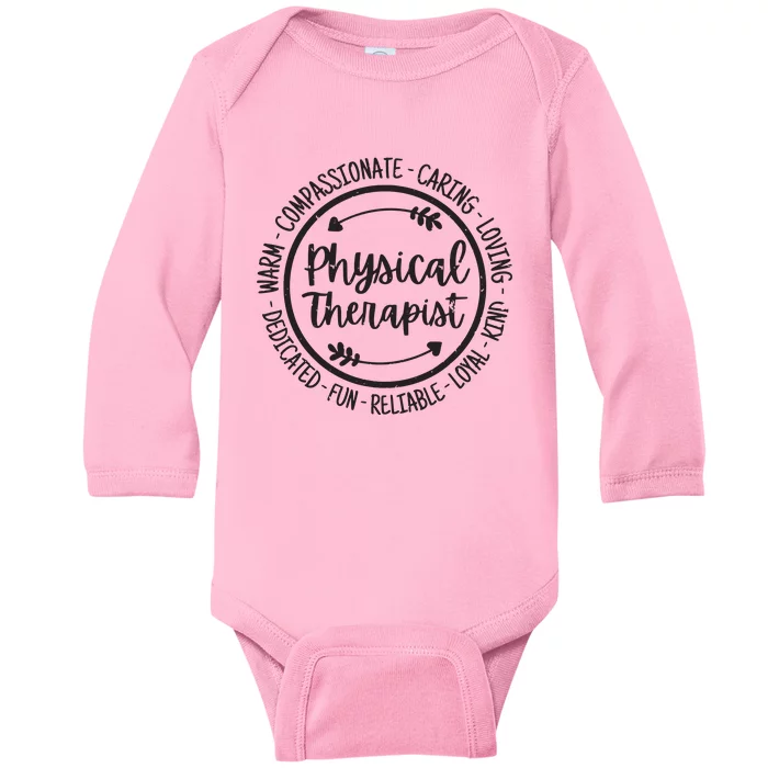 Physical Therapist PT Physical Therapy Physiotherapy Vintage Baby Long Sleeve Bodysuit