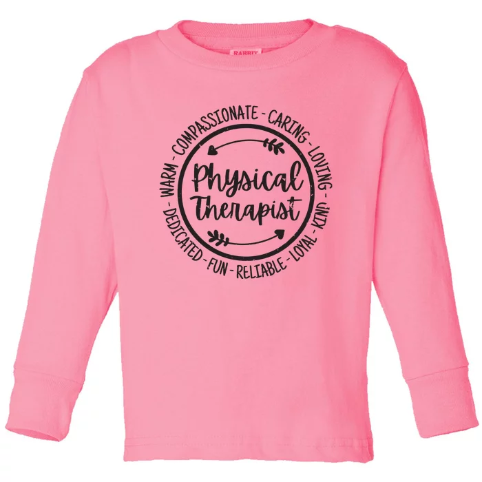 Physical Therapist PT Physical Therapy Physiotherapy Vintage Toddler Long Sleeve Shirt