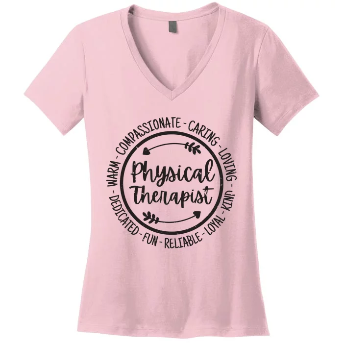 Physical Therapist PT Physical Therapy Physiotherapy Vintage Women's V-Neck T-Shirt