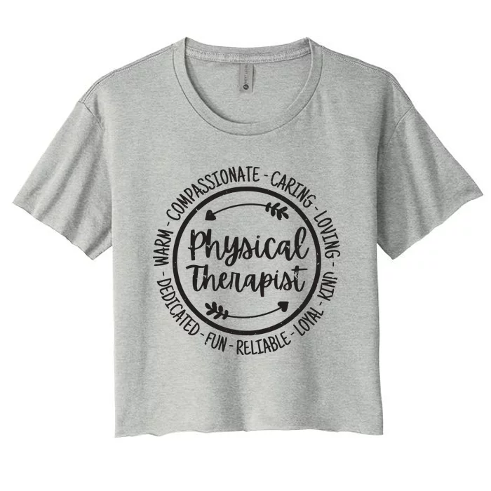 Physical Therapist PT Physical Therapy Physiotherapy Vintage Women's Crop Top Tee