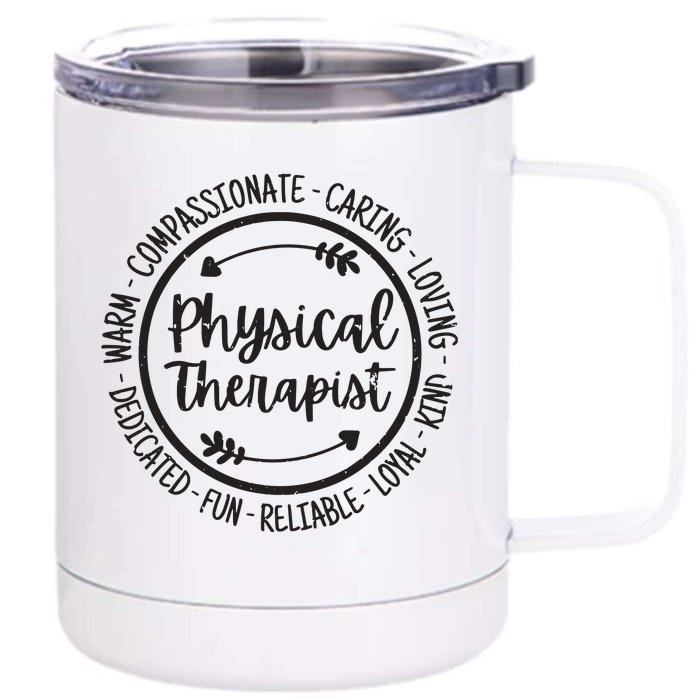 Physical Therapist PT Physical Therapy Physiotherapy Vintage Front & Back 12oz Stainless Steel Tumbler Cup