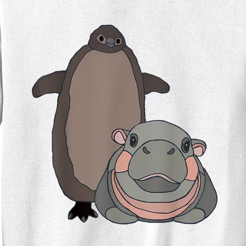 Pesto The Penguin And Moo Deng The Baby Hippo Funny Sweatshirt