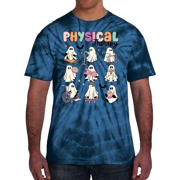 Physical Therapy PT Ghosts Halloween Cute Ghoul Tie-Dye T-Shirt