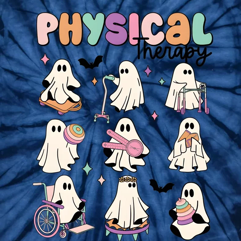 Physical Therapy PT Ghosts Halloween Cute Ghoul Tie-Dye T-Shirt