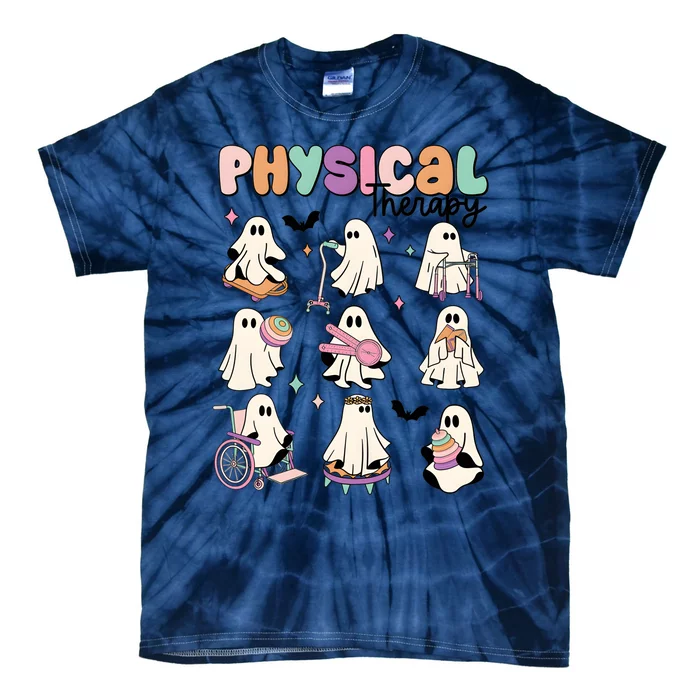 Physical Therapy PT Ghosts Halloween Cute Ghoul Tie-Dye T-Shirt