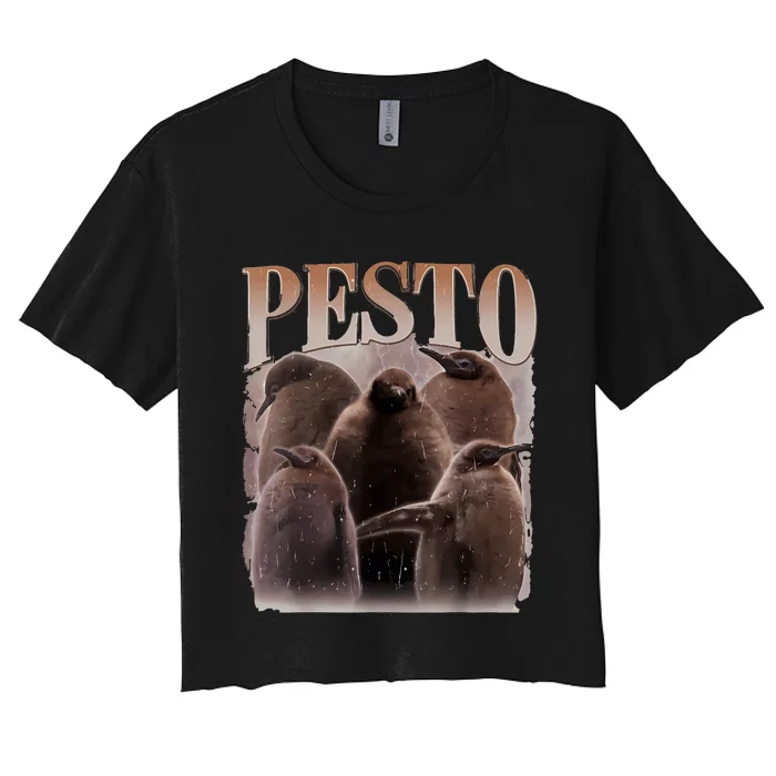 Pesto The Penguin Funny Baby Penguin Pesto Women's Crop Top Tee