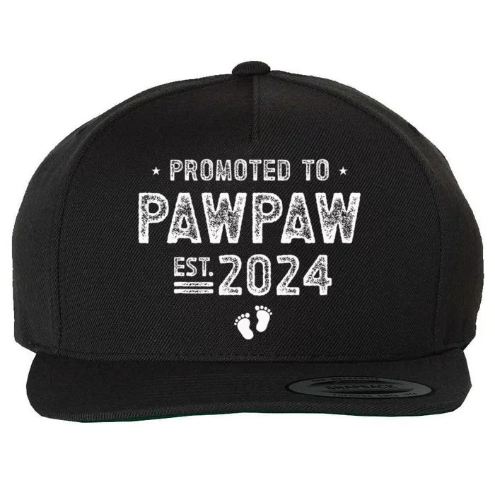 Promoted To Pawpaw 2024 Soon To Be Pawpaw Wool Snapback Cap