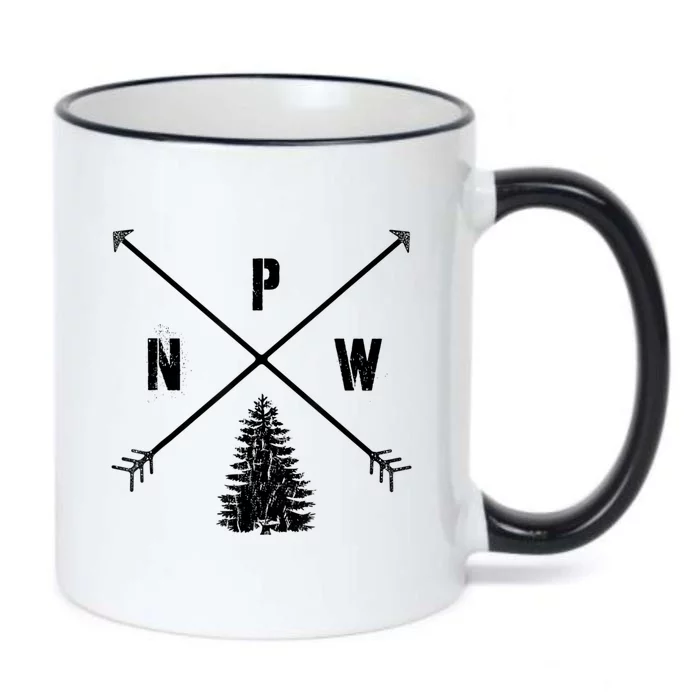 Pine Tree Pacific Northwest PNW Arrows Black Color Changing Mug