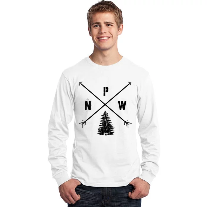 Pine Tree Pacific Northwest PNW Arrows Tall Long Sleeve T-Shirt