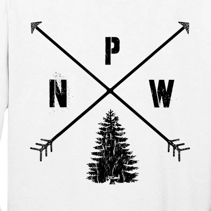 Pine Tree Pacific Northwest PNW Arrows Tall Long Sleeve T-Shirt