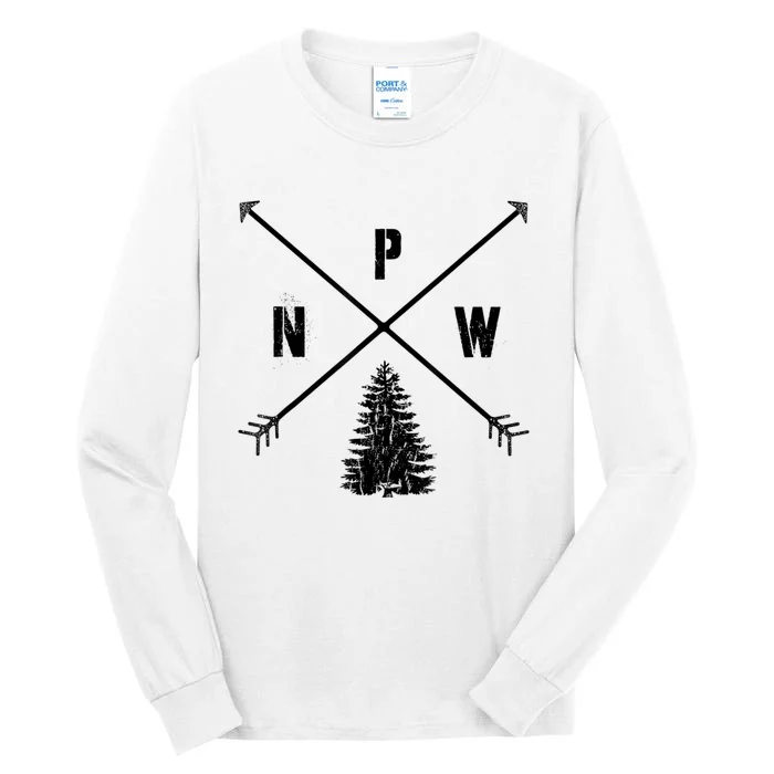 Pine Tree Pacific Northwest PNW Arrows Tall Long Sleeve T-Shirt