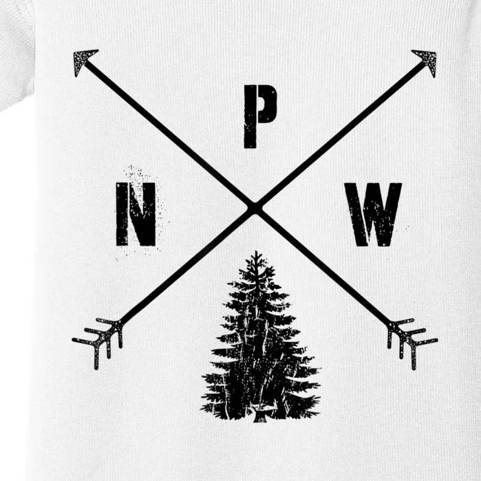 Pine Tree Pacific Northwest PNW Arrows Baby Bodysuit