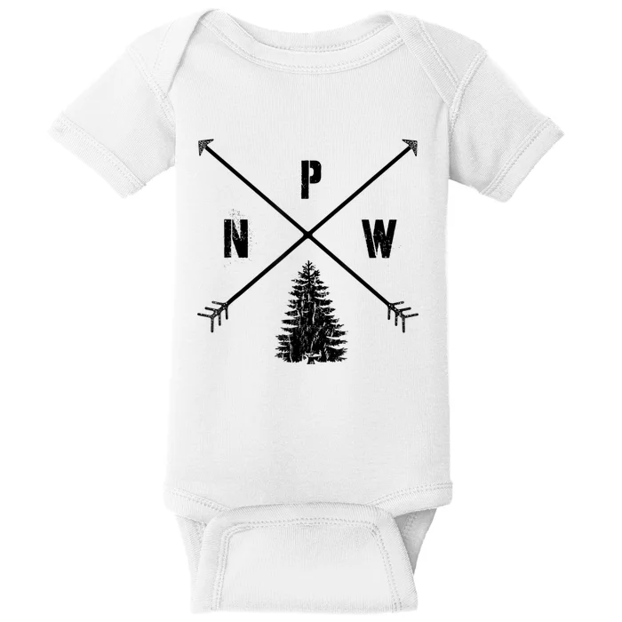 Pine Tree Pacific Northwest PNW Arrows Baby Bodysuit