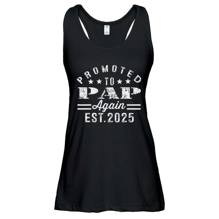 Promoted To Pap Again Est 2025 Pregnancy Announcement Ladies Essential Flowy Tank