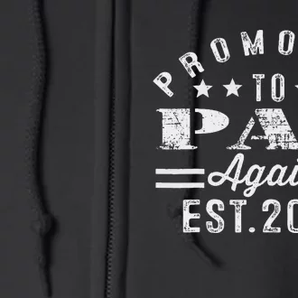 Promoted To Pap Again Est 2025 Pregnancy Announcement Full Zip Hoodie