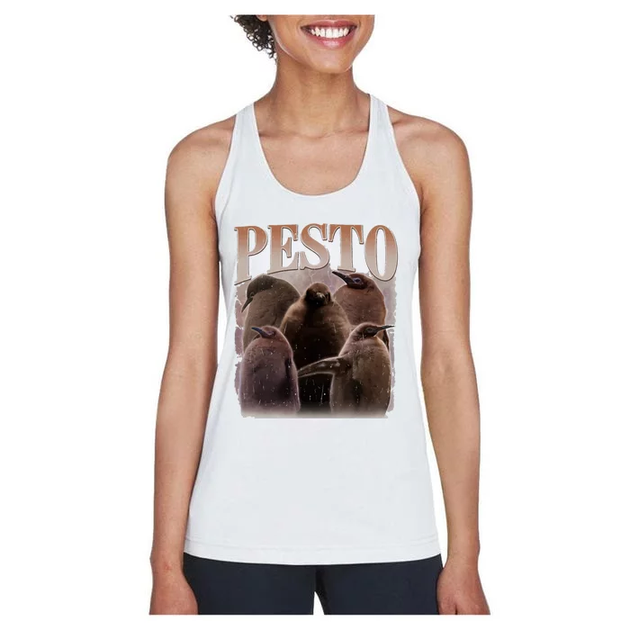 Pesto The Penguin Funny Baby Penguin Pesto Women's Racerback Tank