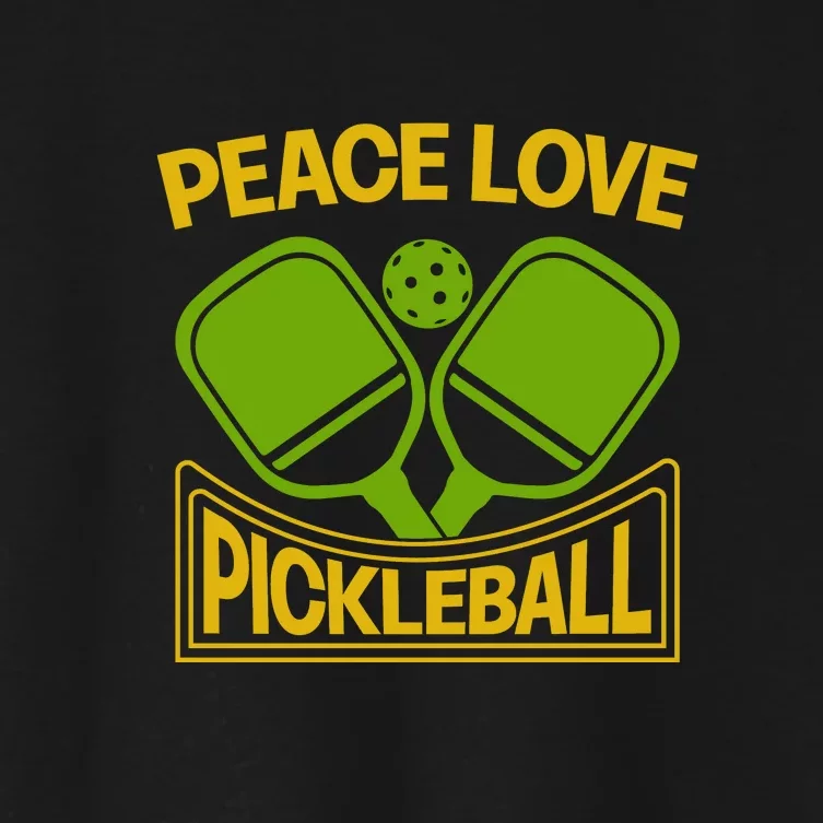 Pickleball Team Peace Love Pickleball Paddles Sport Gift Women's Crop Top Tee