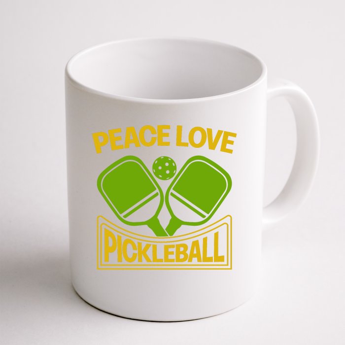 Pickleball Team Peace Love Pickleball Paddles Sport Gift Front & Back Coffee Mug