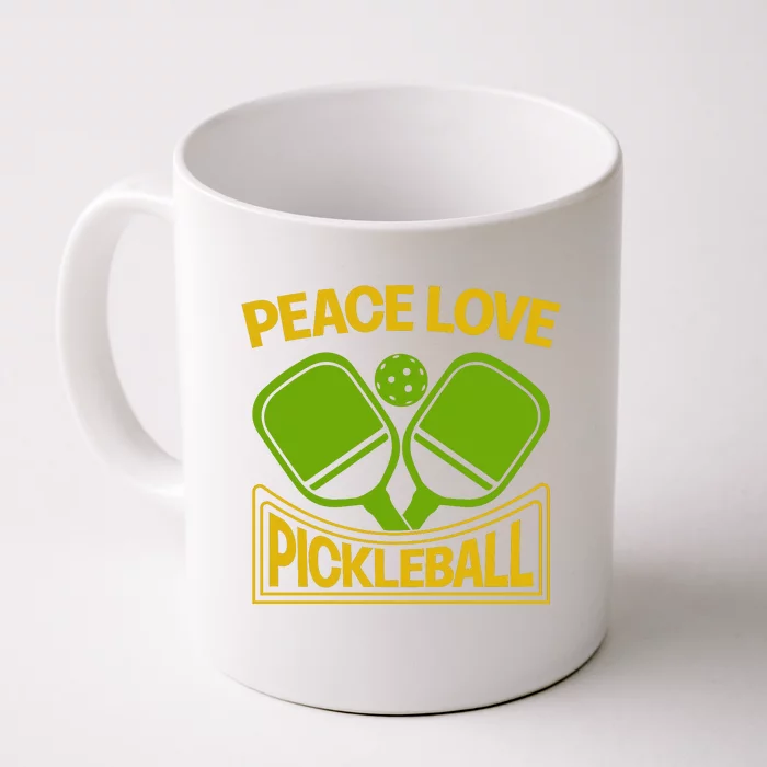 Pickleball Team Peace Love Pickleball Paddles Sport Gift Front & Back Coffee Mug