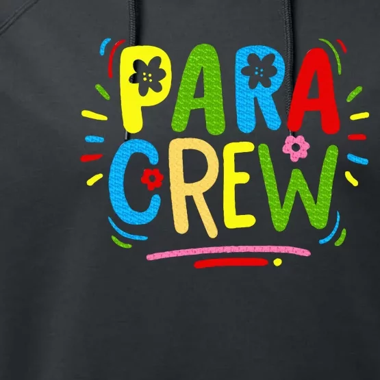 Para Teacher Paraprofessional Parapro Performance Fleece Hoodie