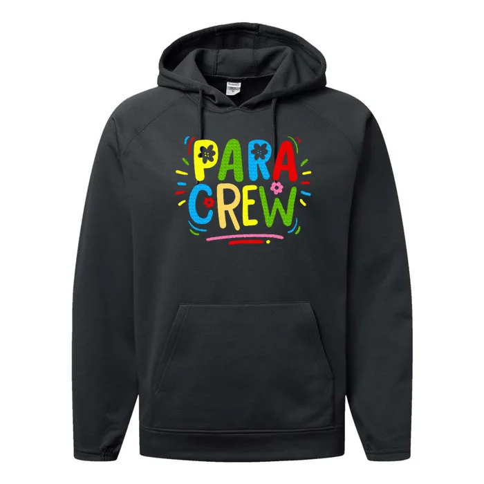 Para Teacher Paraprofessional Parapro Performance Fleece Hoodie