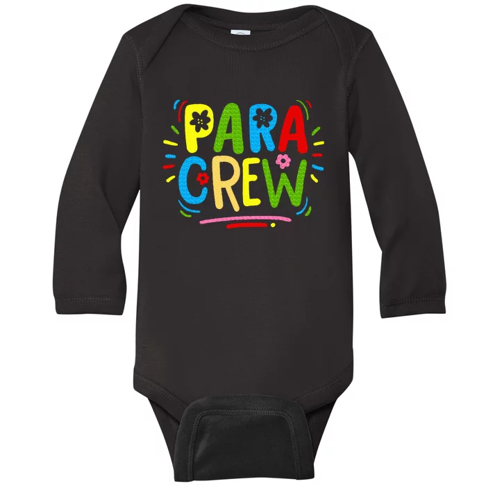 Para Teacher Paraprofessional Parapro Baby Long Sleeve Bodysuit