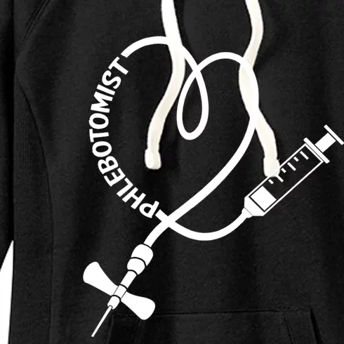 Phlebotomy Technician Phlebotomist Blood Nurse Heart Women's Fleece Hoodie