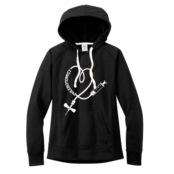 Phlebotomy Technician Phlebotomist Blood Nurse Heart Women's Fleece Hoodie