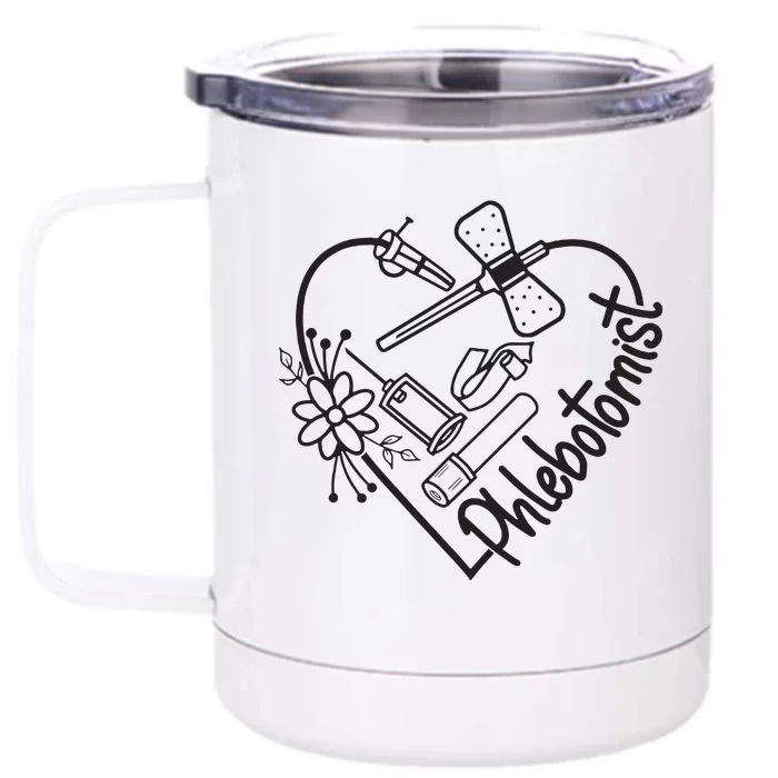 Phlebotomy Technician Phlebotomist Love Heart Front & Back 12oz Stainless Steel Tumbler Cup