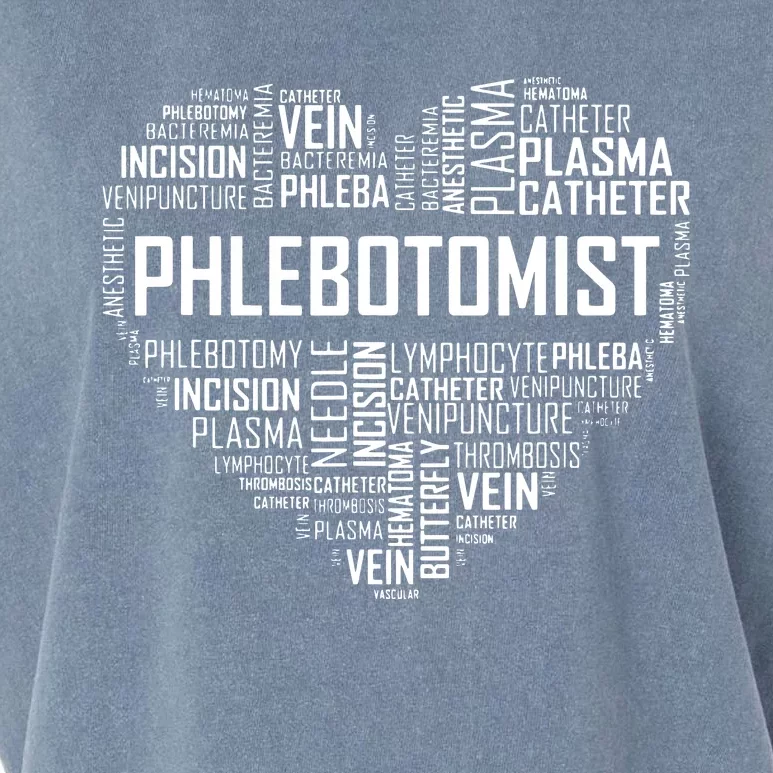 Phlebotomy Technician Phlebotomist Love Heart Gift Garment-Dyed Women's Muscle Tee