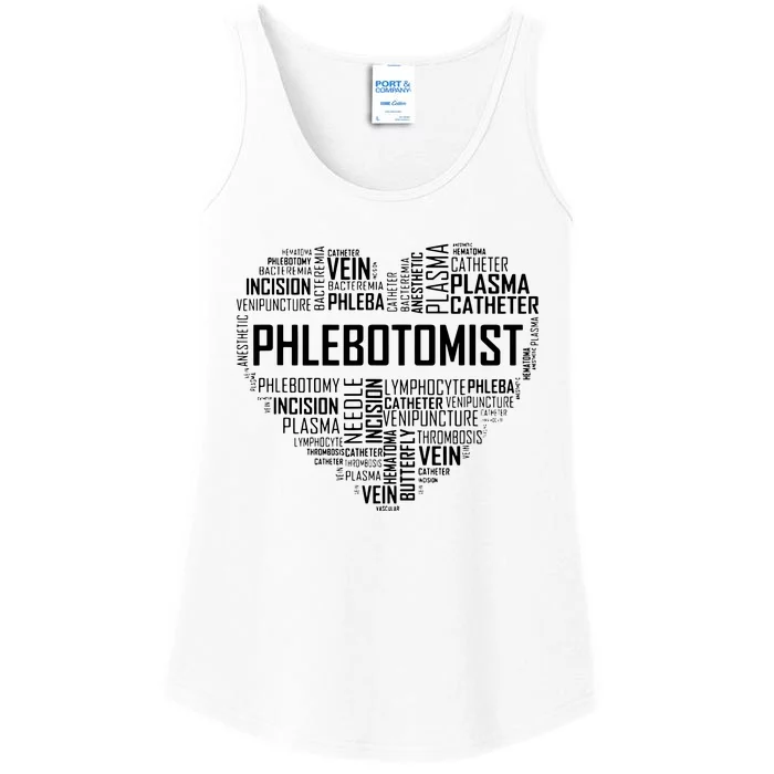 Phlebotomy Technician Phlebotomist Love Heart Gift Ladies Essential Tank