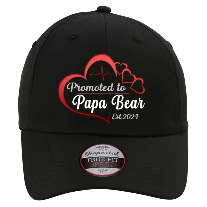 Promote To Papa Bear 2024 Funny Papa Bear Gift The Original Performance Cap