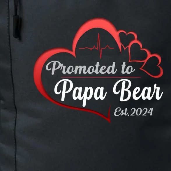 Promote To Papa Bear 2024 Funny Papa Bear Gift Daily Commute Backpack