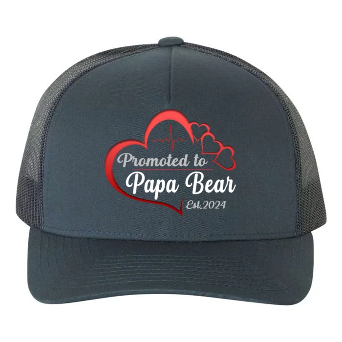 Promote To Papa Bear 2024 Funny Papa Bear Gift Yupoong Adult 5-Panel Trucker Hat