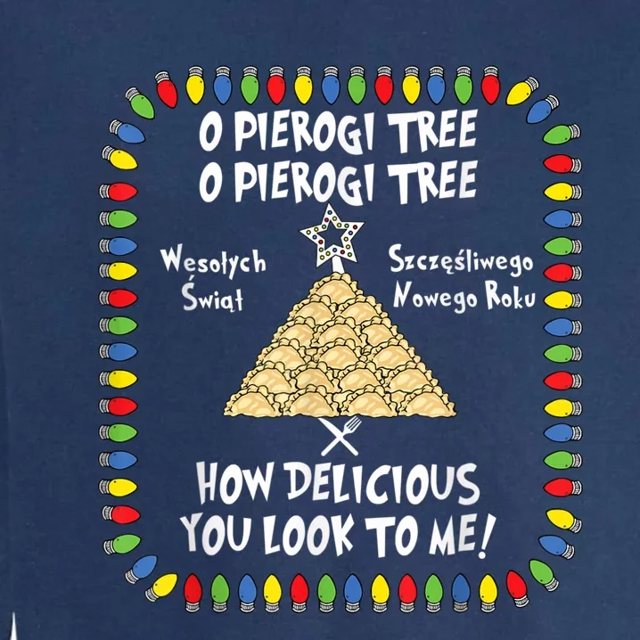 Pierogi Tree Polish Christmas Garment-Dyed Sweatshirt