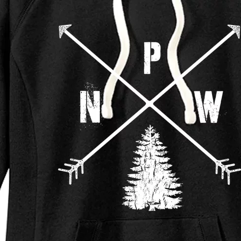 Pine Tree Pacific Northwest Pnw Arrows Fun Gift Women's Fleece Hoodie