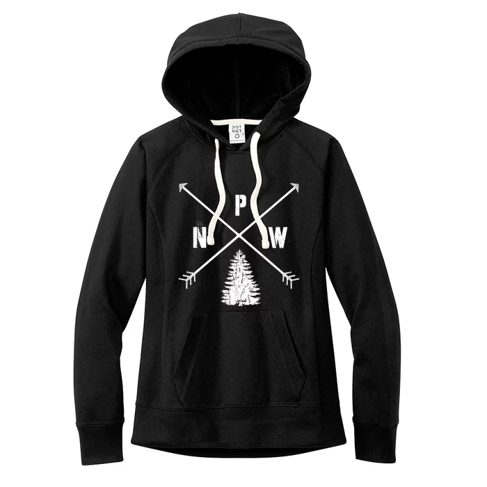 Pine Tree Pacific Northwest Pnw Arrows Fun Gift Women's Fleece Hoodie