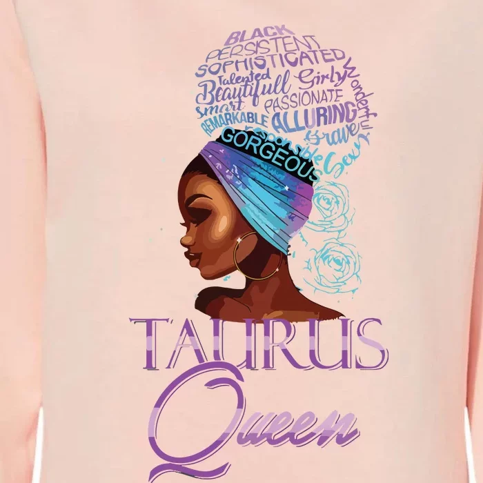 Purple Taurus Queen African American Woman April May Zodiac Womens California Wash Sweatshirt