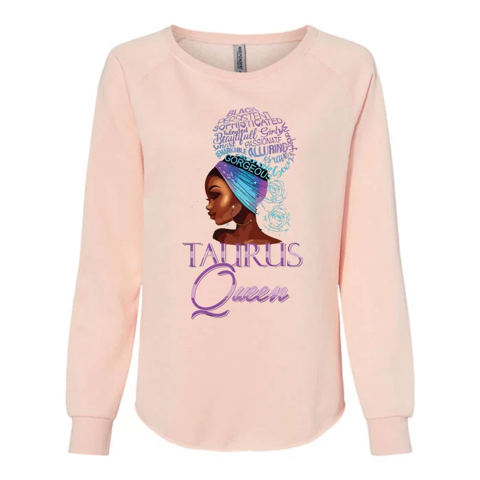 Purple Taurus Queen African American Woman April May Zodiac Womens California Wash Sweatshirt