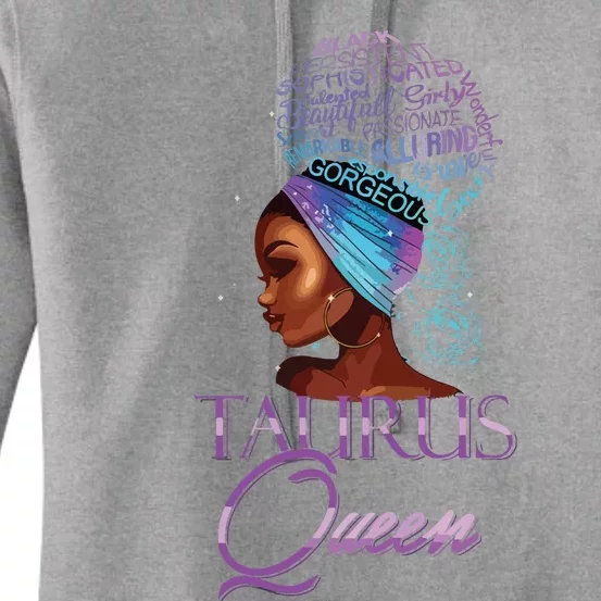 Purple Taurus Queen African American Woman April May Zodiac Women's Pullover Hoodie