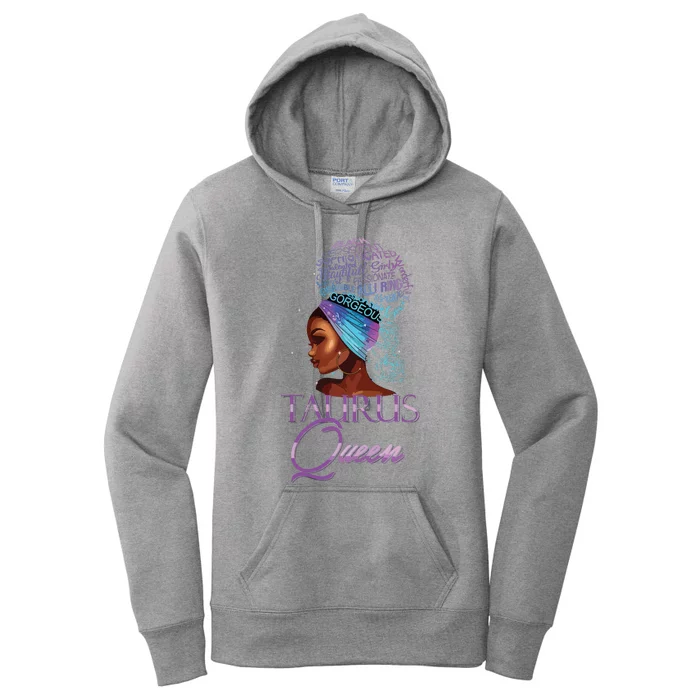 Purple Taurus Queen African American Woman April May Zodiac Women's Pullover Hoodie