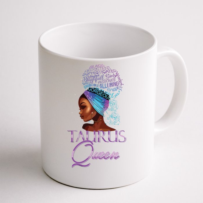 Purple Taurus Queen African American Woman April May Zodiac Front & Back Coffee Mug