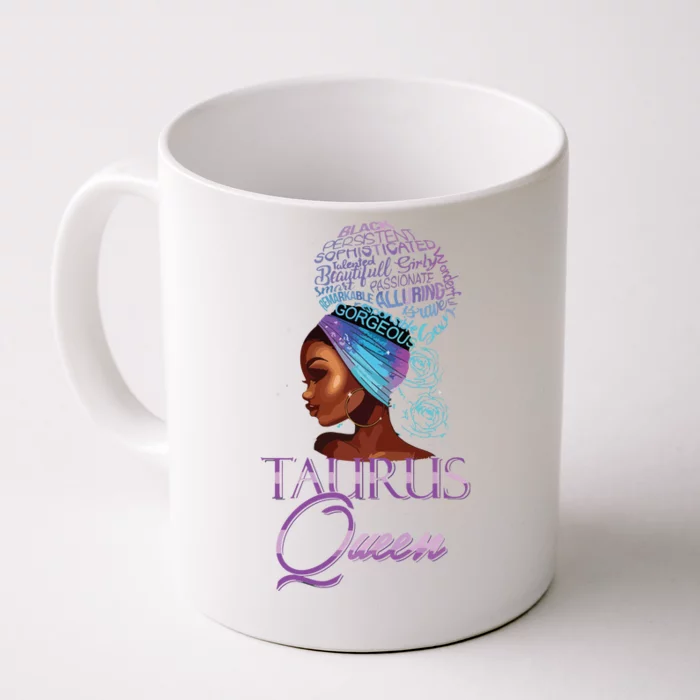 Purple Taurus Queen African American Woman April May Zodiac Front & Back Coffee Mug