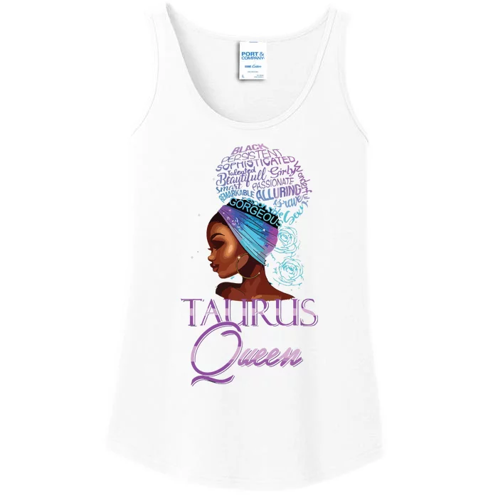 Purple Taurus Queen African American Woman April May Zodiac Ladies Essential Tank