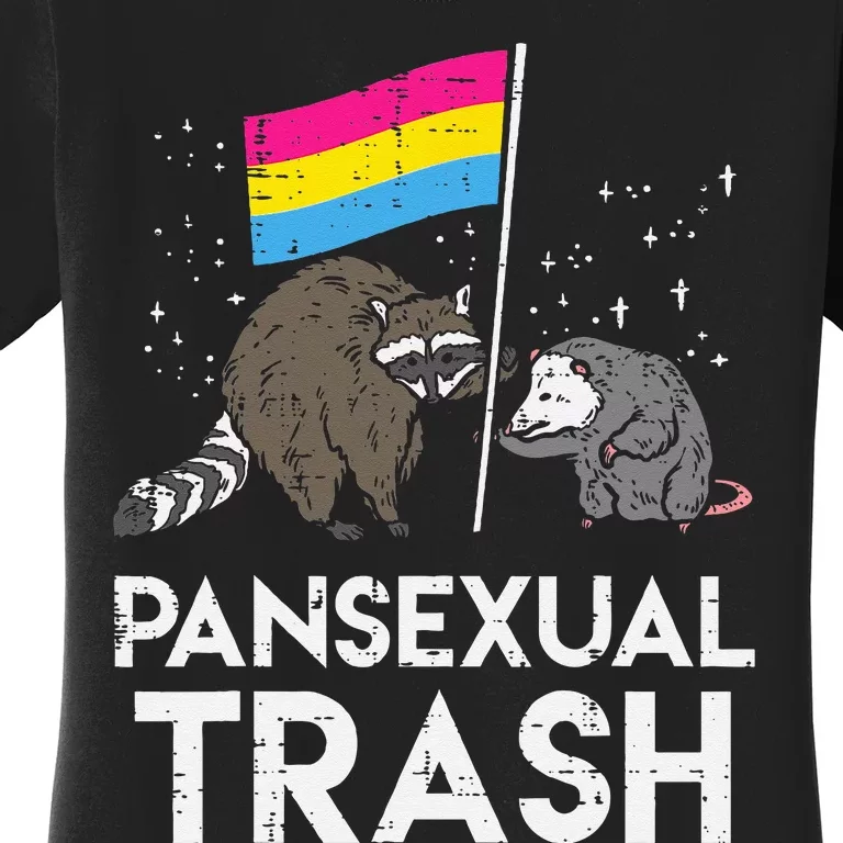 Pansexual Trash Raccoon Opossum Funny LGBTQ Pan Pride Women's T-Shirt